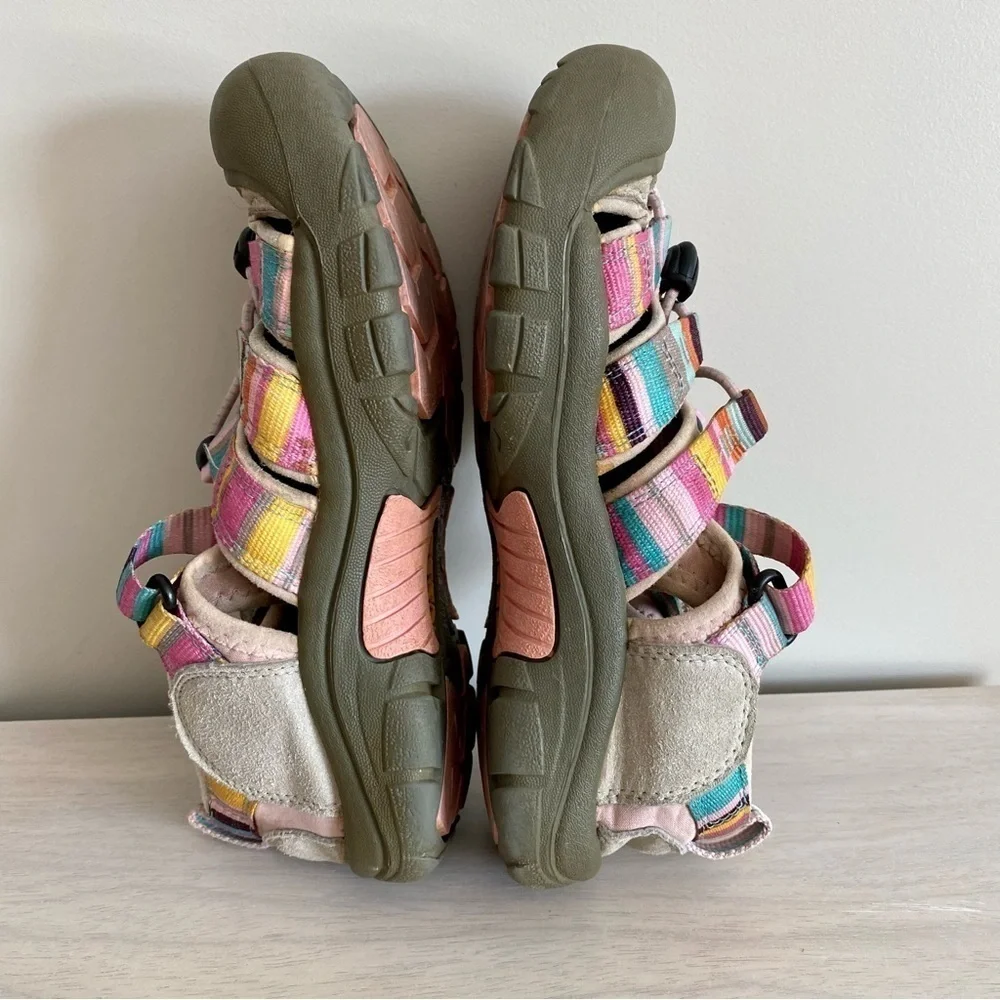 Keen Newport H2 Pink Pastel Stripe Rainbow Sandals Water Shoes Waterproof sz 3